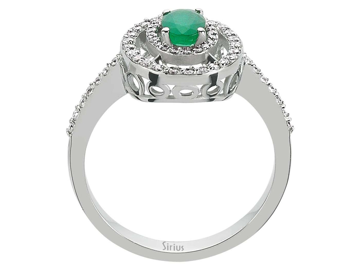 Diamant und Oval Smaragd Ring - handgefertigter Diamantschmuck aus Feingold | Sirius Diamant