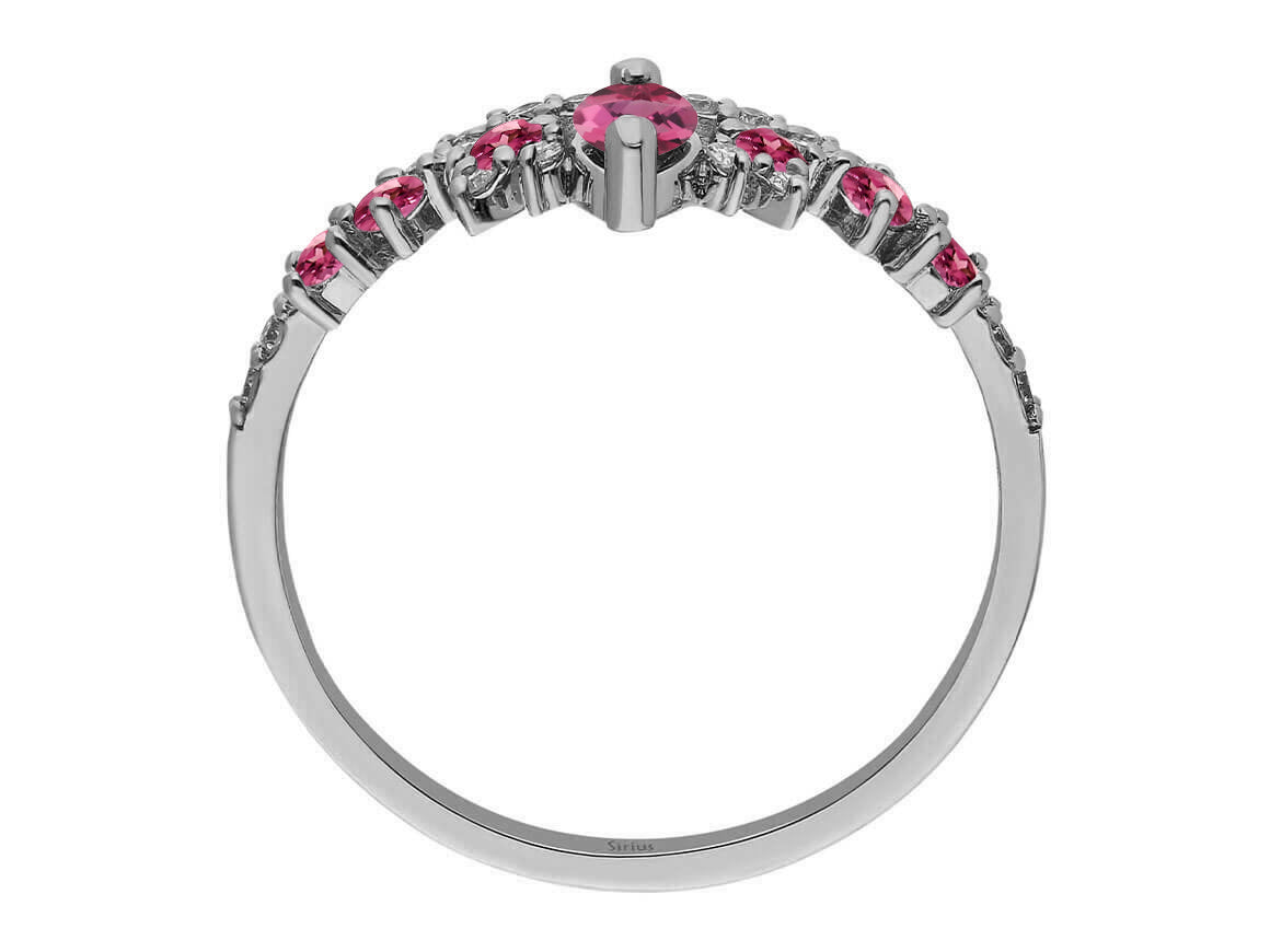 Diamant und rosa Turmalin Diana Krone Ring - handgefertigter Diamantschmuck aus Feingold | Sirius Diamant