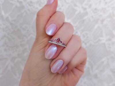 Diamond and Pink Tourmaline Diana Crown Ring