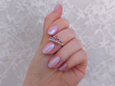 Diamond and Pink Tourmaline Diana Crown Ring