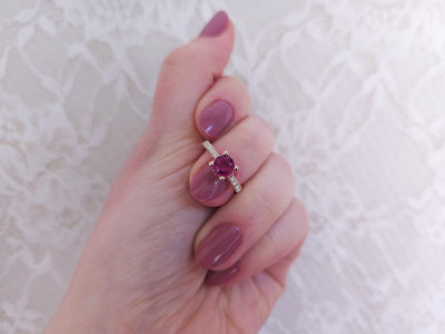 Diamond and Pink Tourmaline Ring