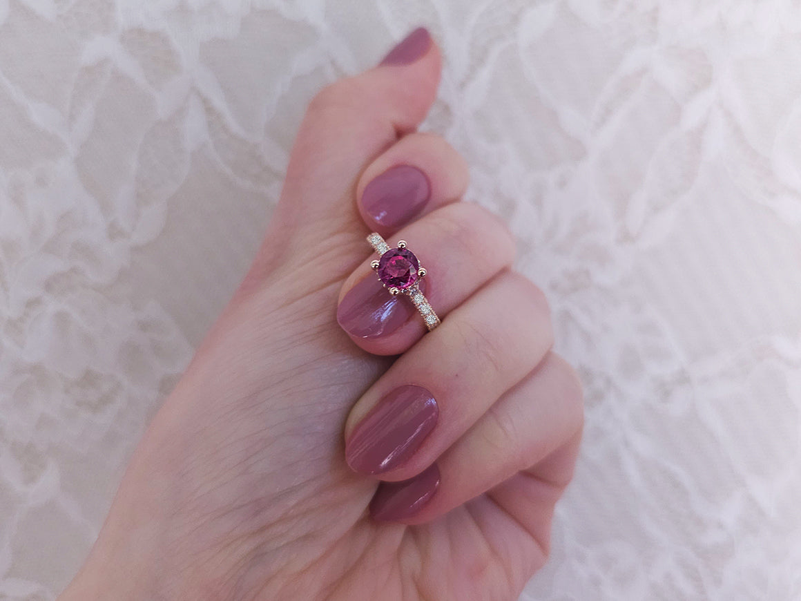 Diamond and Pink Tourmaline Ring