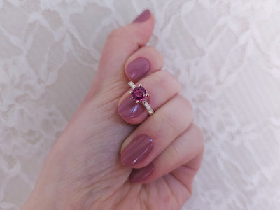 Diamond and Pink Tourmaline Ring