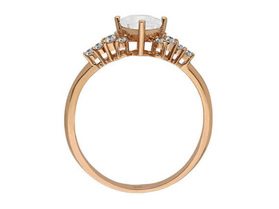 Princess-cut white sapphire ring with diamonds