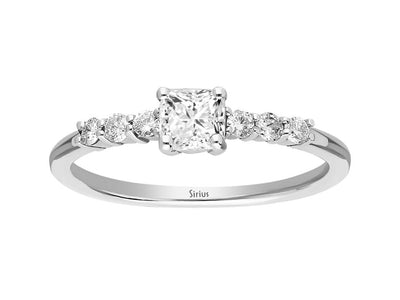 Diamond and Princess White Topaz Ring