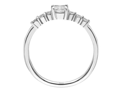 Diamond and Princess White Topaz Ring