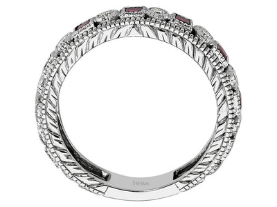 Diamond and Princess Cut Ruby All Around Alliance