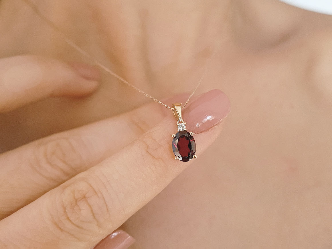 Diamond and Oval Pink Radoolite Necklace