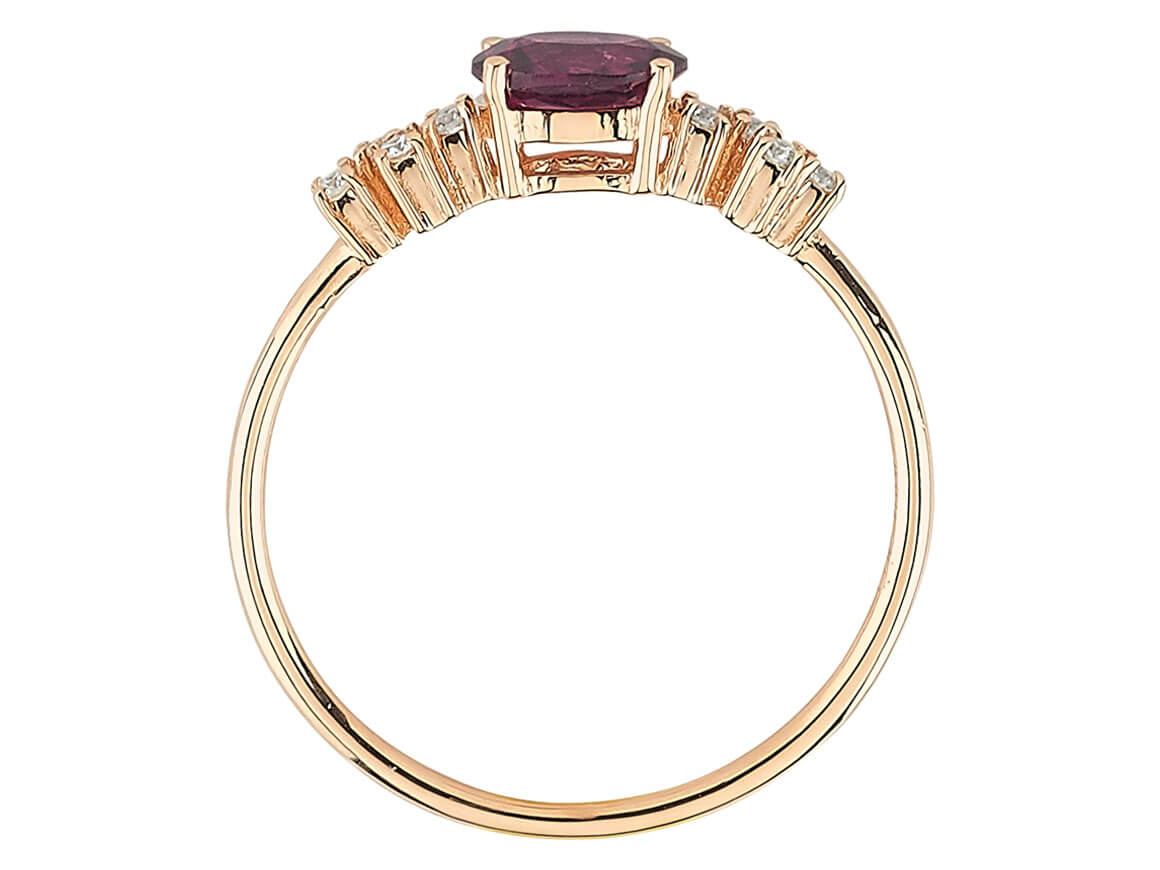 Bague en diamant et radolite taille ovale