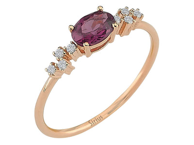Bague en diamant et radolite taille ovale