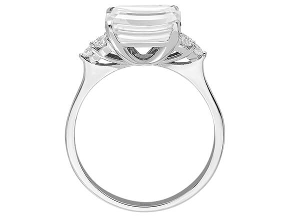 Diamond and Radiant White Topaz Ring