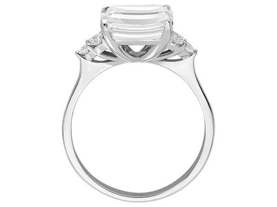 Diamond and Radiant White Topaz Ring
