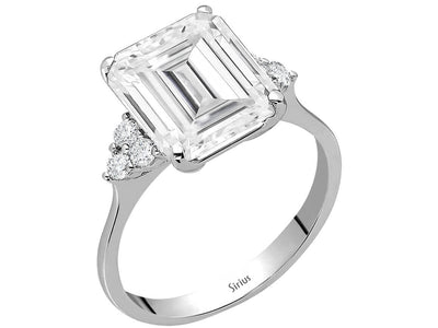 Diamond and Radiant White Topaz Ring
