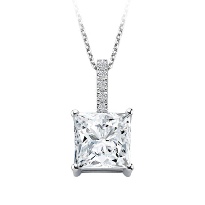 Diamant- und Radiant-Cut-Weißtopas-Solitär-Halskette - handgefertigter Diamantschmuck aus Feingold | Sirius Diamant