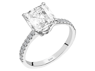 Diamond and Radiant Cut White Topaz Ring