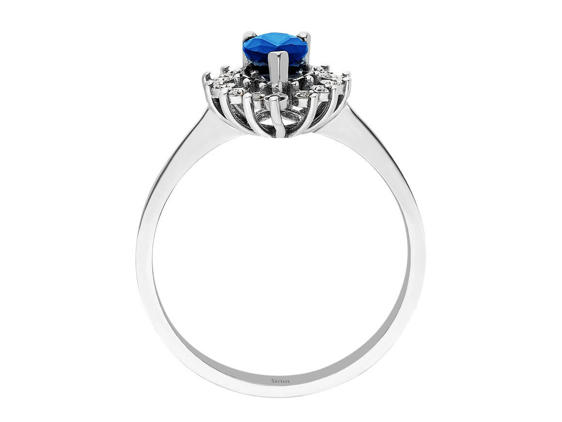 Diamond and Pear Sapphire Chiara Ring