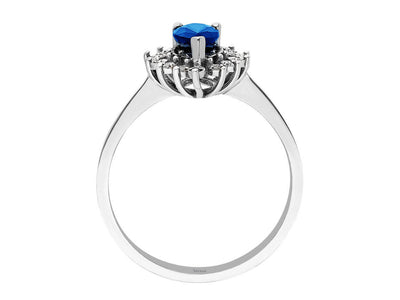 Diamond and Pear Sapphire Chiara Ring