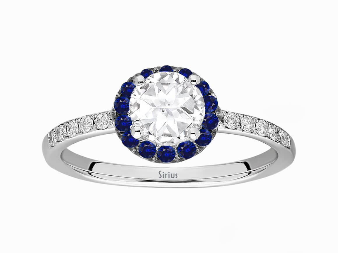 Diamant und Saphir Gloria Ring – handgefertigter Diamantschmuck aus Feingold | Sirius Diamant