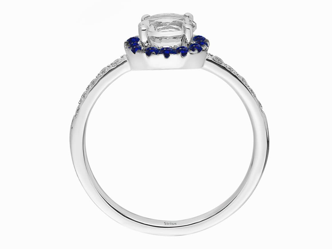 Diamant und Saphir Gloria Ring – handgefertigter Diamantschmuck aus Feingold | Sirius Diamant