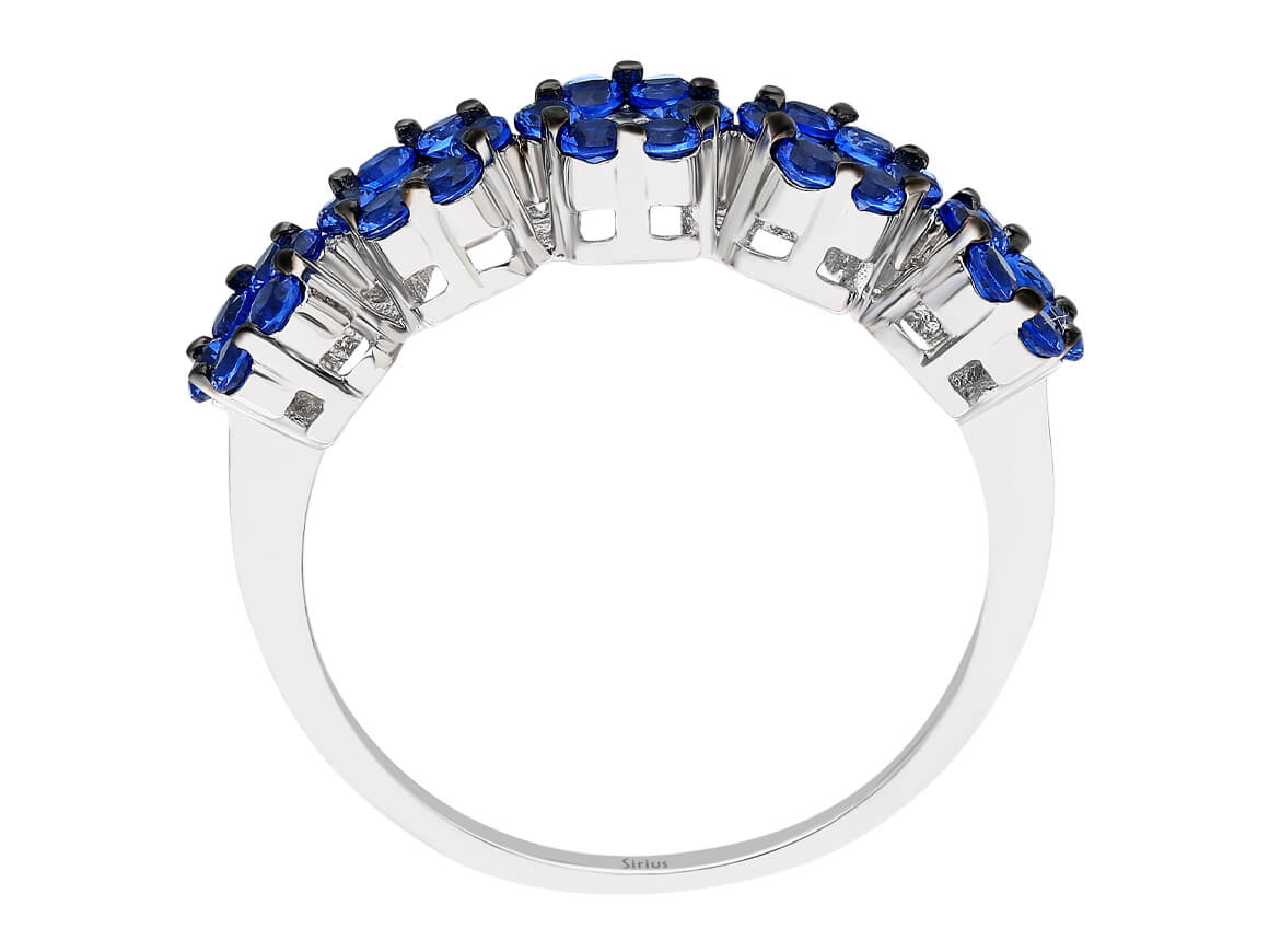 Bague diamant et saphir avec 5 pierres