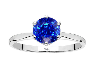 Diamond and sapphire Sonora ring in 14-carat white gold