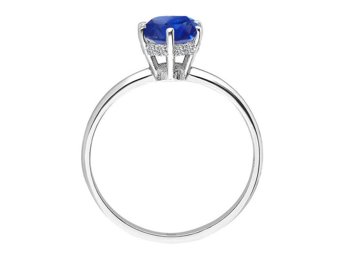 Diamant und Saphir Sonora Ring in 585er 14 Karat Weißgold - handgefertigter Diamantschmuck aus Feingold | Sirius Diamant
