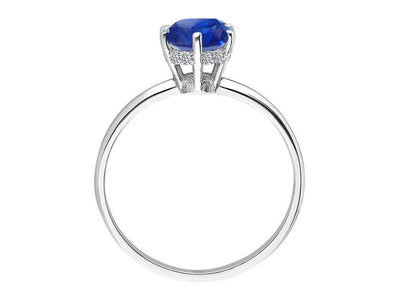 Diamond and sapphire Sonora ring in 14-carat white gold