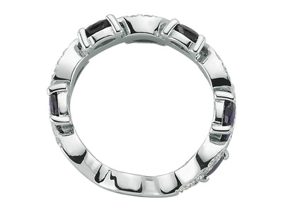 Diamond and sapphire half-round alliance