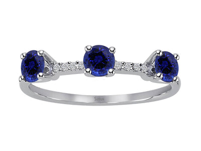 Bague diamant et saphir en or blanc 333 8 carats