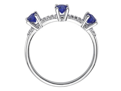 Bague diamant et saphir en or blanc 333 8 carats