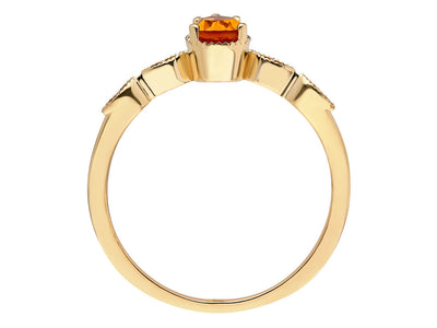 Diamond and Pear Cut Citrine Demeter Ring