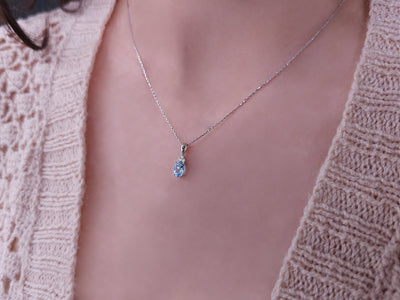 Serenity necklace with diamonds and sky blue topaz