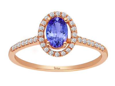Diamant und AAA Tansanit Ring in 14k Gold