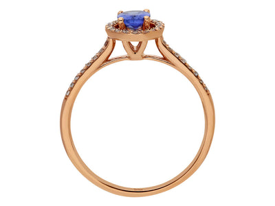 Diamant und AAA Tansanit Ring in 14k Gold