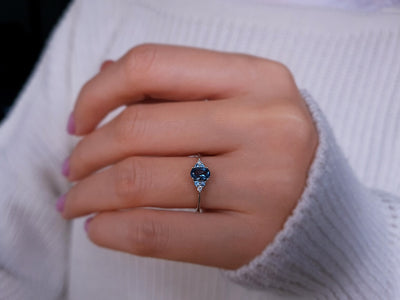 Diamond and Topaz Cadenza Ring