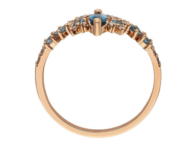 Diamond and Marquise London Blue Topaz Ring