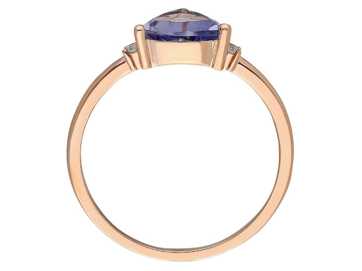 Diamond and trilliant-cut iolite ring