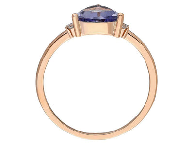 Diamond and trilliant-cut iolite ring