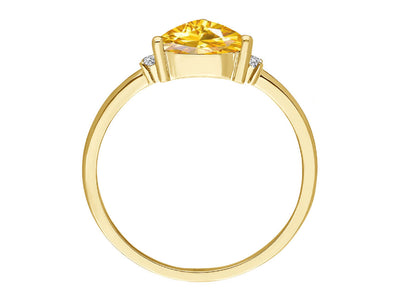 Diamond and trilliant cut citrine ring