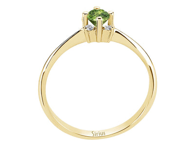 Diamond and Green Sapphire Aurora Gemini Ring