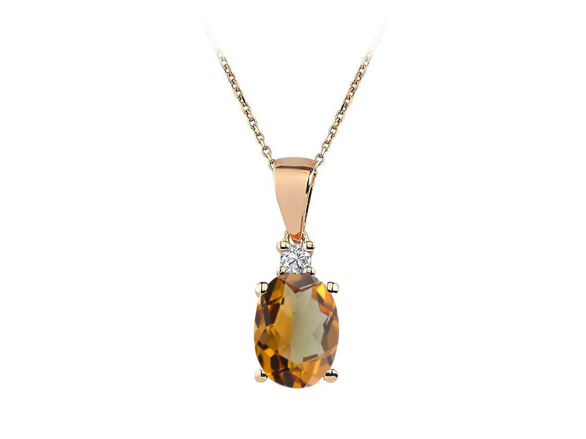 Diamant und Zultanit Harmonie Collier in 14 K Rotgold - handgefertigter Diamantschmuck aus Feingold | Sirius Diamant