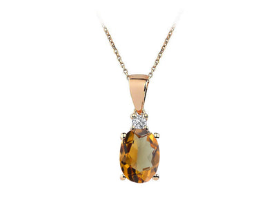 Diamond and Zultanite Harmony Necklace in 14 K Red Gold