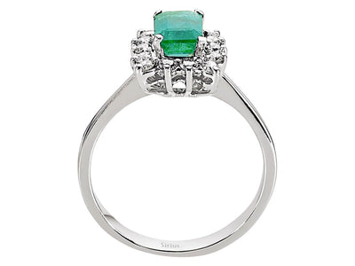 Diamond and Octagon Emerald Ring