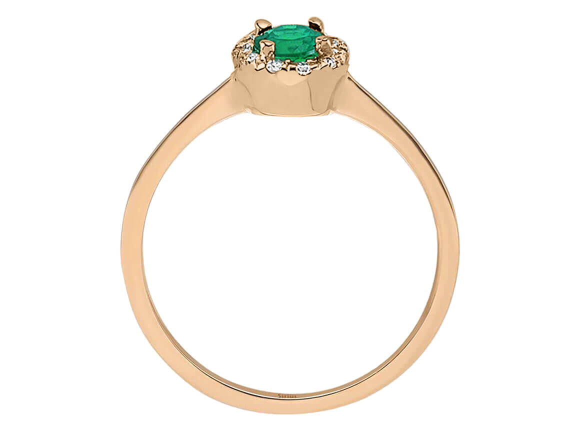 Diamant und Smaragd Vintage Ring - handgefertigter Diamantschmuck aus Feingold | Sirius Diamant