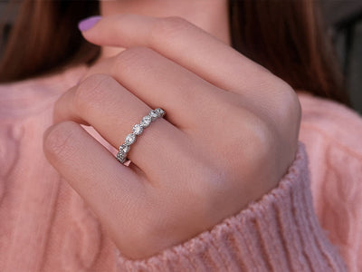 Alliance demi-ronde Diamond Vintage