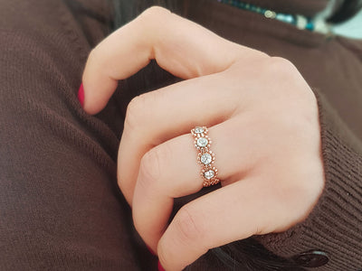 0.35 carat 5 diamonds vintage alliance