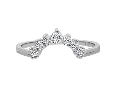 Diamond crescent ring in 14K white gold