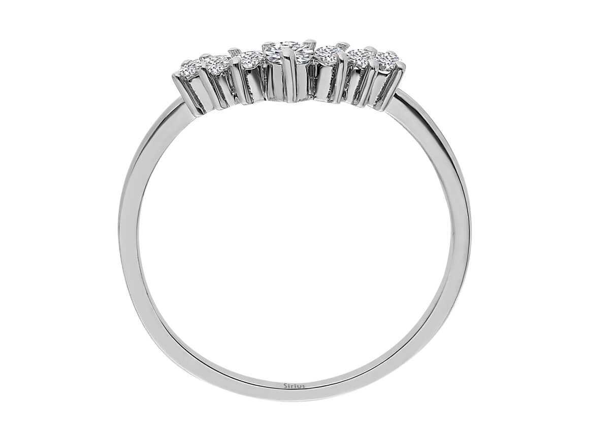 Diamond crescent ring in 14K white gold