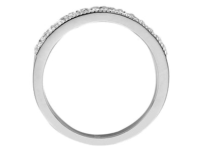 Alliance demi-ronde en or blanc 585 14 carats avec diamants de 0,20 carat