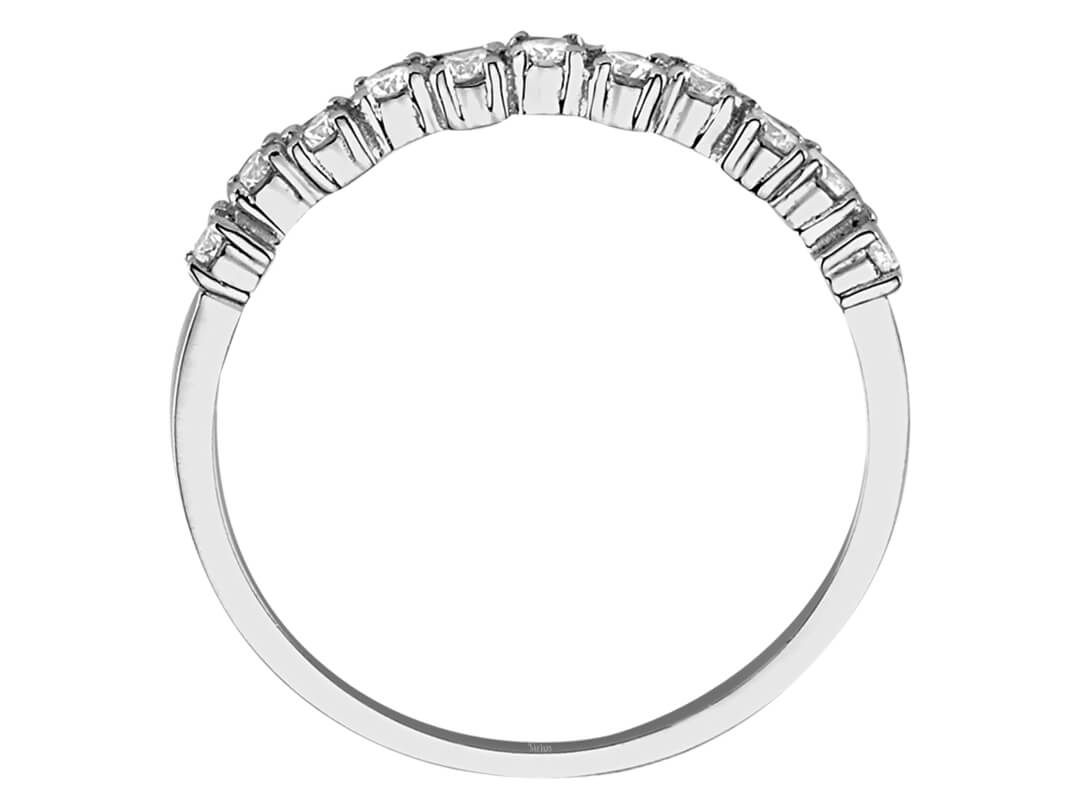 Alliance demi-ronde en or blanc 14 carats avec diamants de 0,34 carat